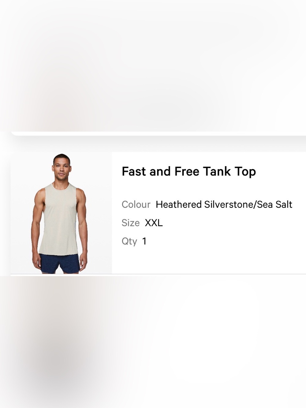 lululemon athletica Fast and Free Tank Top - Heathered Silverstone/Sea Salt